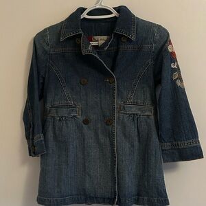 Outerwear for Girls Jean jacket VGUC, embroidery on arm, lined, front pockets